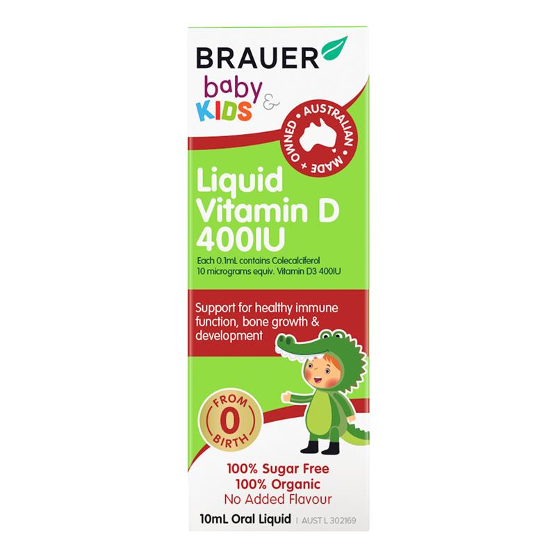 Vitamin D Giúp Bé Tăng Chiều Cao Cho Bé Brauer Kids Liquid Vitamin D 400IU 10ml