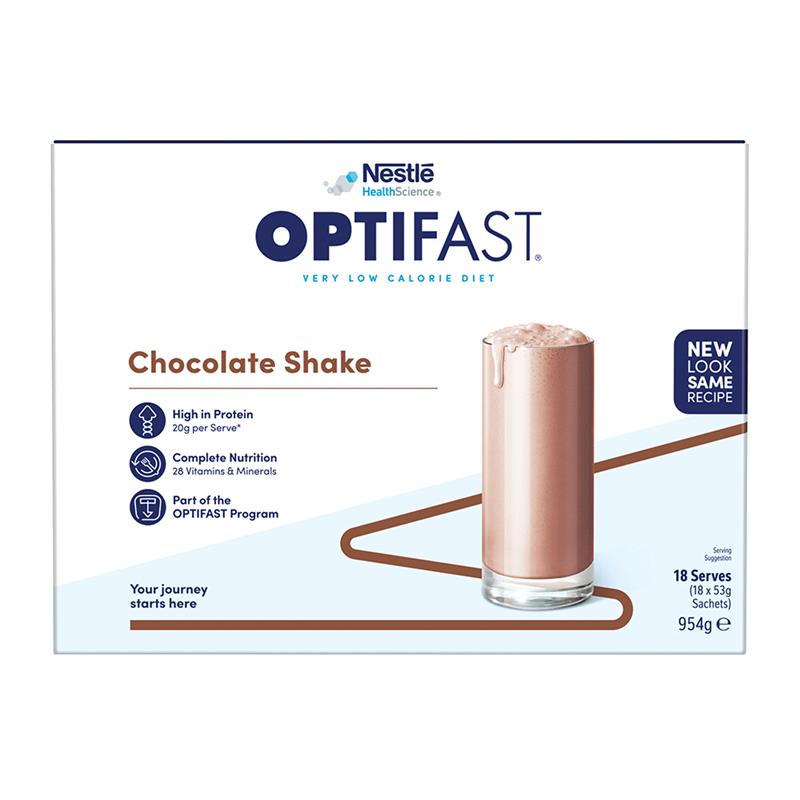 Optifast VLCD Shake Chocolate, Vanilla, Banana, Strawberry Ít Calo & Cung Cấp Chất Dinh Dưỡng Cần Thiết Để Giảm Cân An Toàn & Hiệu Quả - Optifast VLCD Shake Chocolate, Vanilla, Banana, Strawberry 18 x 53g