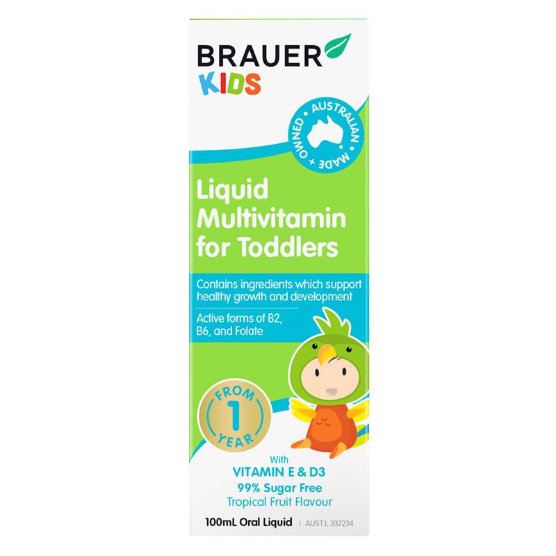 Siro Bổ Sung Vitamin Cho Bé Từ 1-3 Tuổi Brauer Kids Liquid Multivitamin for Toddlers 100ml