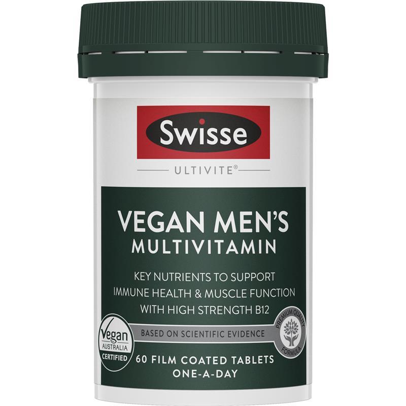 Viên uống vitamin thuần chay dành cho nam Swisse Vegan Mens Ultivite 60 Tablets