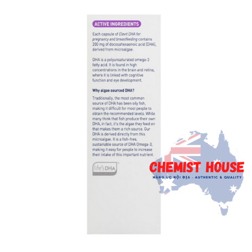 Elevit DHA For Pregnancy and Breastfeeding capsules 60 pack - Elevit DHA cho bầu 60 viên (60 ngày)