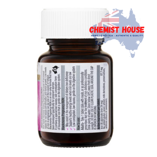 Blackmores Pregnancy Iron - Viên uống bổ sung Sắt cho mẹ bầu 30 Viên