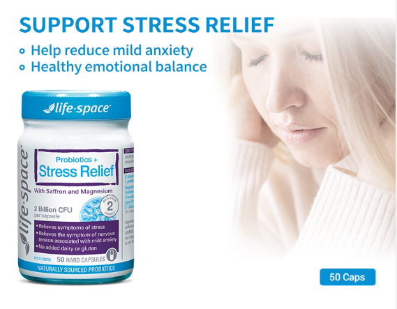 Viên uống hỗ trợ giảm căng thẳng Life Space Probiotic + Stress Support 50 Viên