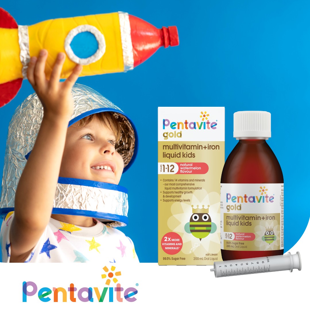 Pentavite Multivitamin + Iron Liquid Vitamin tổng hợp và sắt dạng nước cho bé từ 1-12 tuổi For Kids 200ml