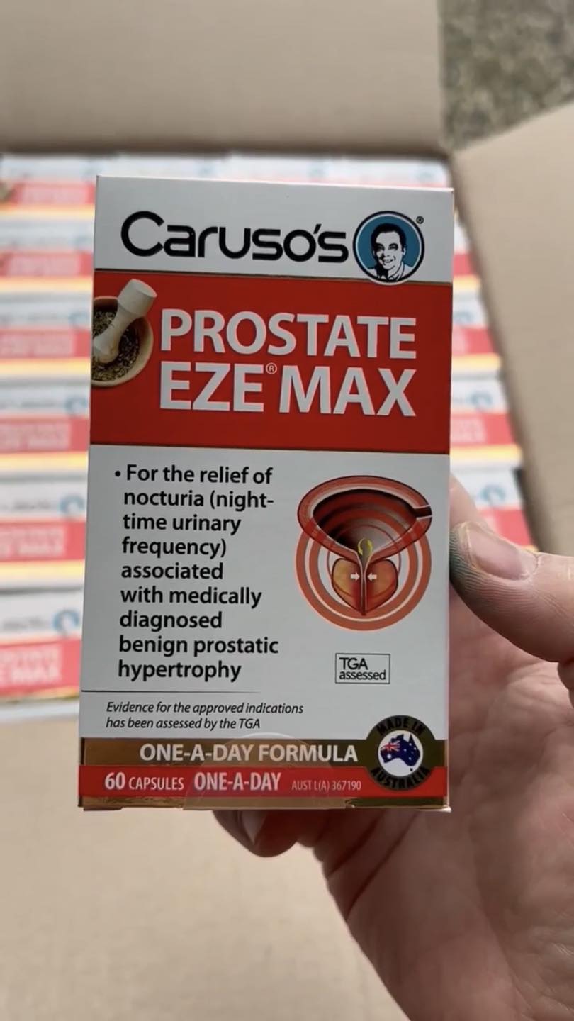 Viên uống giúp kiểm soát các triệu chứng của bệnh phì đại tuyến tiền liệt Carusos Natural Health Prostate Eze Max 90 Capsules
