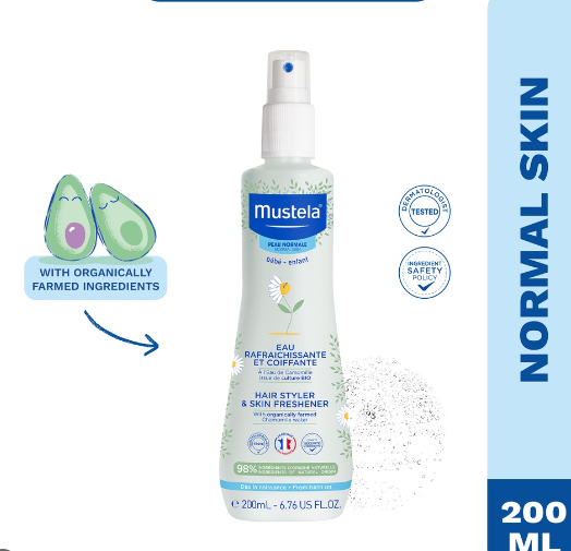 Xịt tóc bé Úc Mustela nguồn gốc tự nhiên Mustela Hair Styler & Skin Freshener 200ml Spray - nhập chính hãng Úc