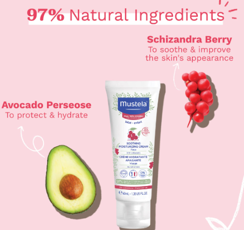 Mustela Soothing Moisturising Face Cream Fragrance Free 40ml