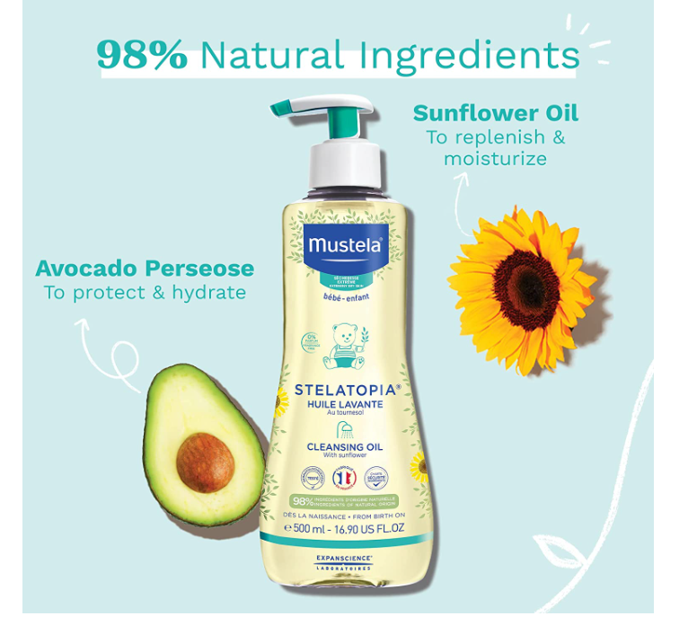 Dầu Tắm Cho Da Chàm Mustela Stelatopia Cleansing Oil 500ml