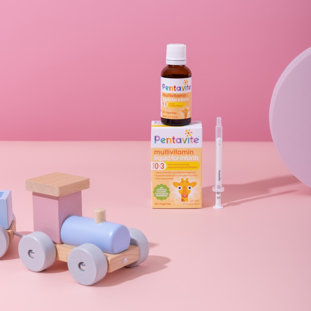 Pentavite Multivitamin Dạng Lỏng Cho Trẻ Sơ Sinh 30ml Hương Vị Nhiệt Đới (MỚI) - Pentavite Multivitamin Liquid For Infants 30ml Tropical Flavour NEW