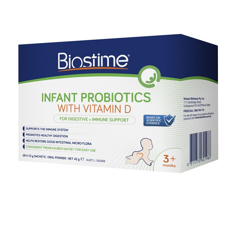 Men vi sinh sinh và vitamin D cho Bé trên 3 tháng  - Biostime Infant Probiotic with Vitamin D 28 Gói