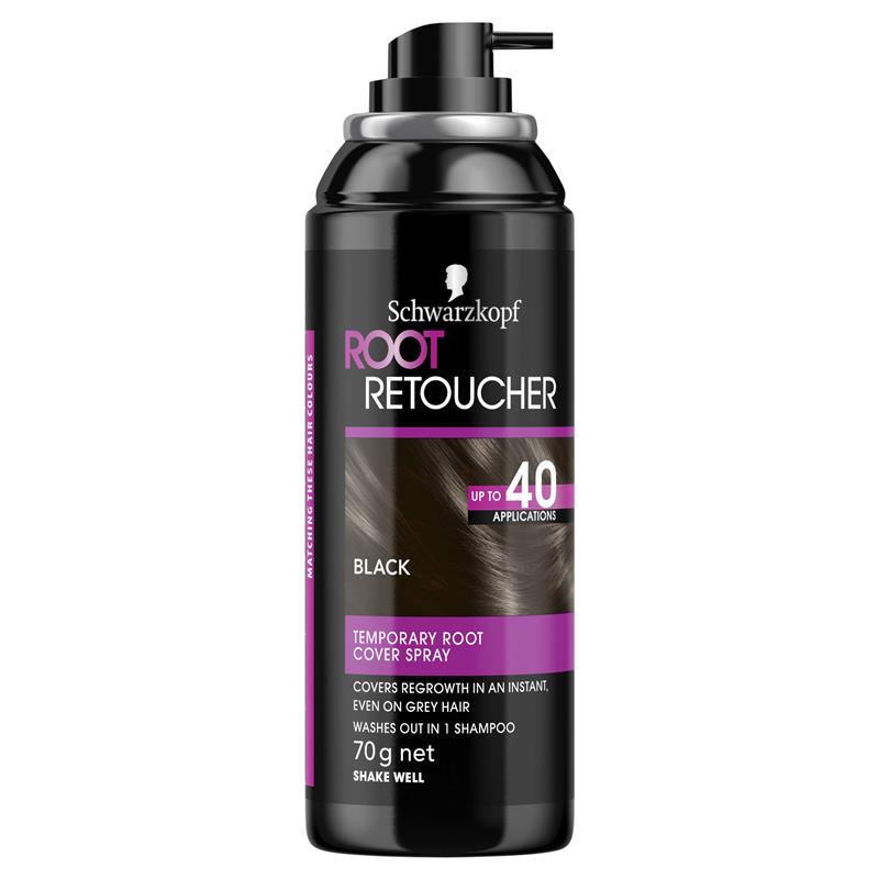 xịt nhuộm tóc hữu cơ màu đen tạm thời Schwarzkopf - Schwarzkopf Root Retoucher Black Spray