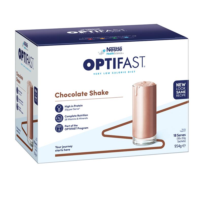 Optifast VLCD Shake Chocolate, Vanilla, Banana, Strawberry Ít Calo & Cung Cấp Chất Dinh Dưỡng Cần Thiết Để Giảm Cân An Toàn & Hiệu Quả - Optifast VLCD Shake Chocolate, Vanilla, Banana, Strawberry 18 x 53g
