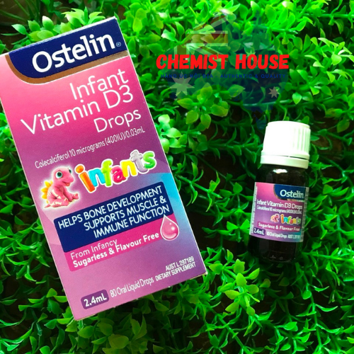 Ostelin Infant Vitamin D3 Drops - Bổ sung canxi nước cho bé sơ sinh 2.4ml