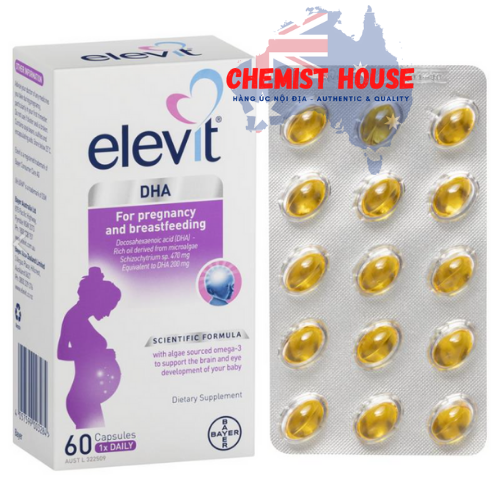 Elevit DHA For Pregnancy and Breastfeeding capsules 60 pack - Elevit DHA cho bầu 60 viên (60 ngày)
