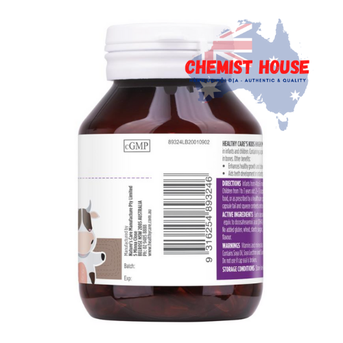 Healthy Care Kids Milk Calcium - Kẹo Canxi tăng chiều cao xương chắc khỏe cho bé 60 viên