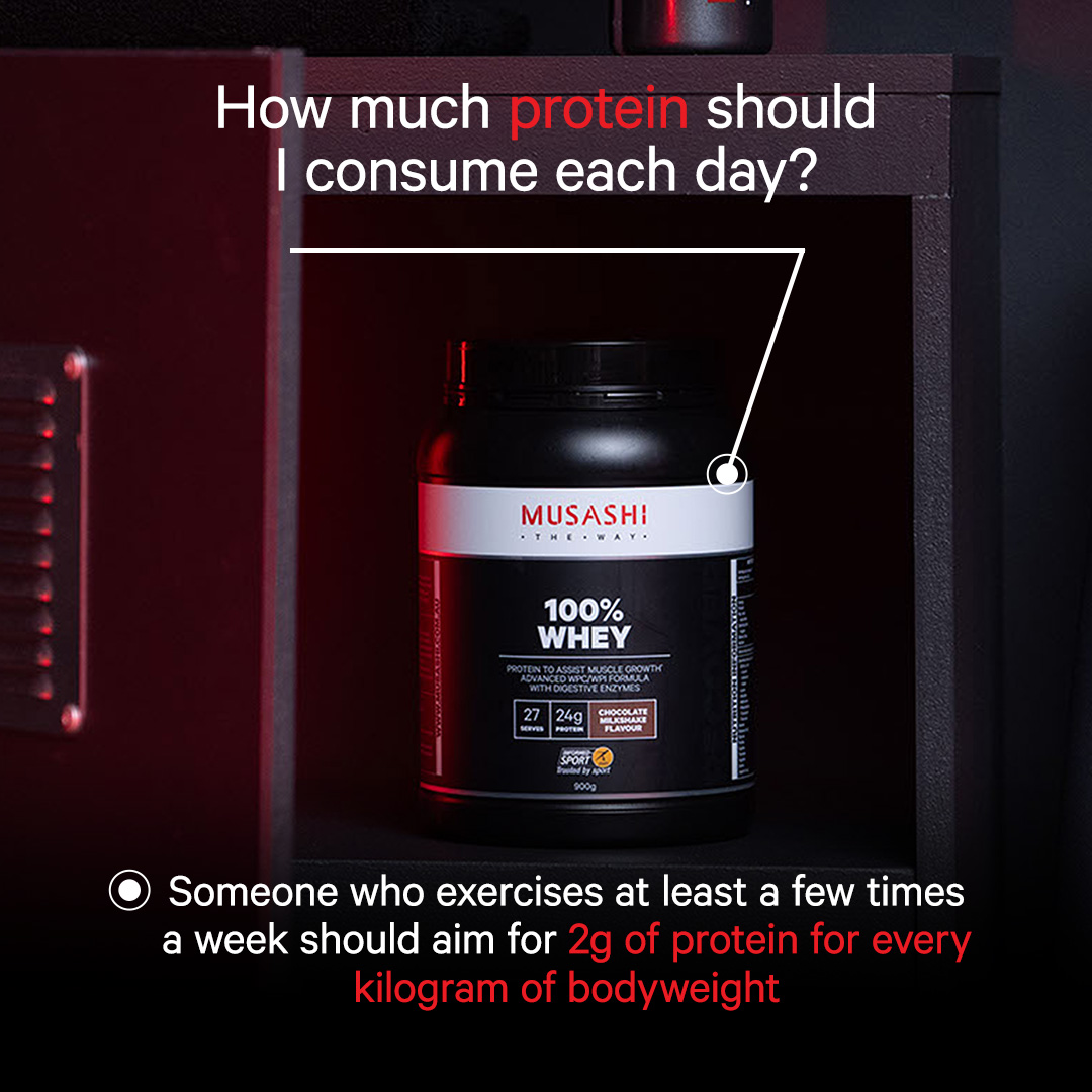 Bột Protein Whey Musashi 100% Hỗ Trợ Tăng Trưởng & Phục Hồi Cơ Bắp Vị Caramel Muối/Vanila/Sô cô la 900g - Musashi 100% Whey Salted Caramel 900g