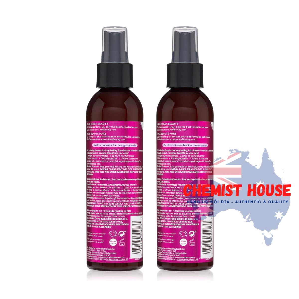 Xịt dưỡng tóc xoăn, xù, tóc uốn Hask Curl Care 5 in 1 Leave in Spray