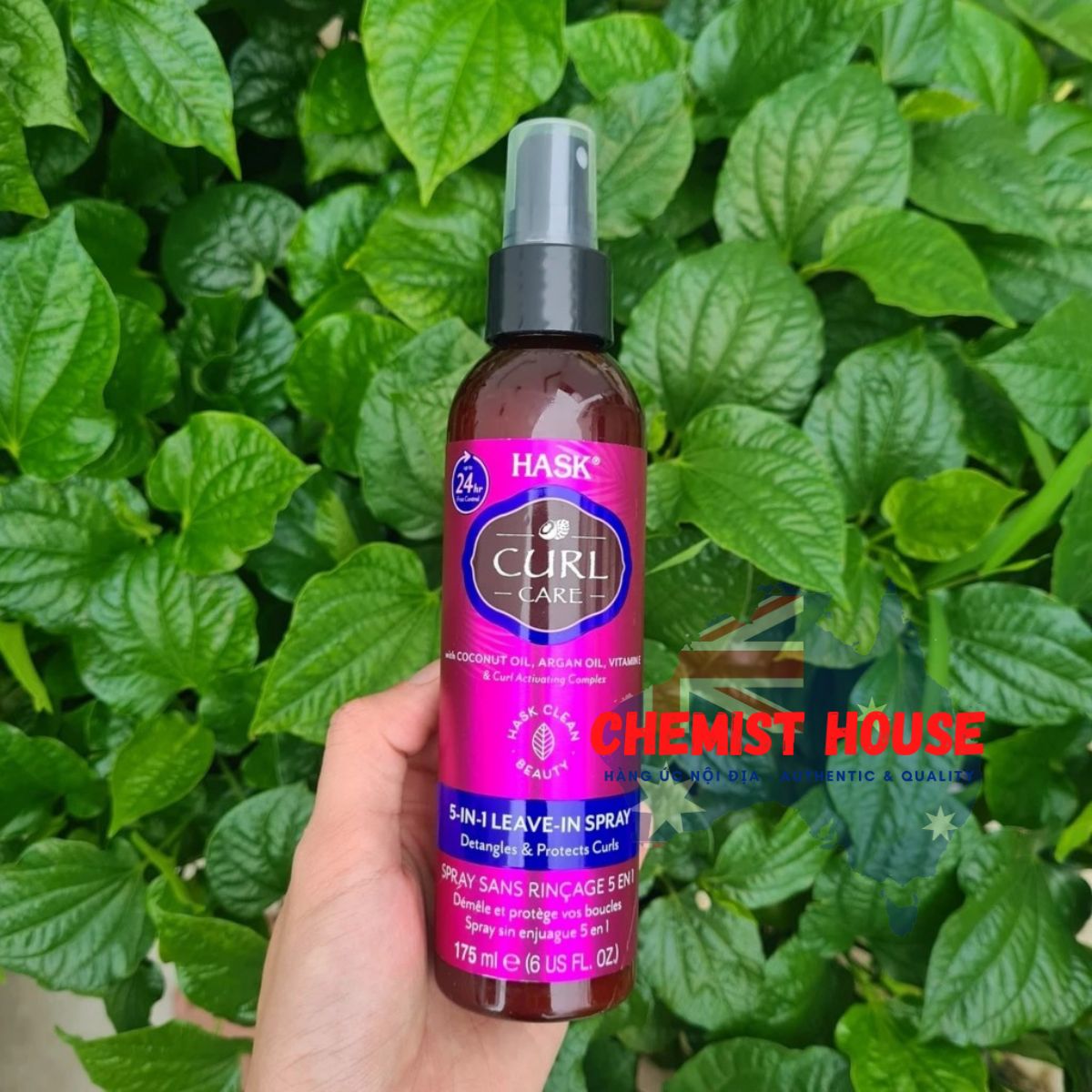 Xịt dưỡng tóc xoăn, xù, tóc uốn Hask Curl Care 5 in 1 Leave in Spray