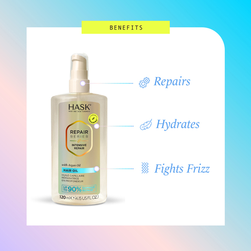 Dầu dưỡng tóc phục hồi chuyên sâu HASK Repair Series 120mL- HASK Repair Series Intensive Repair Hair Oil 120mL-  Phục Hồi Chuyên Sâu