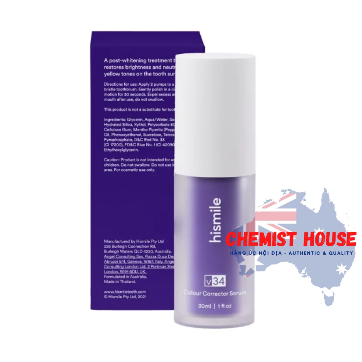 Hismile Chai Kem Đánh Răng 30ml v34 Màu Sắc Tố Cao Giúp Làm Trắng Răng 30ml