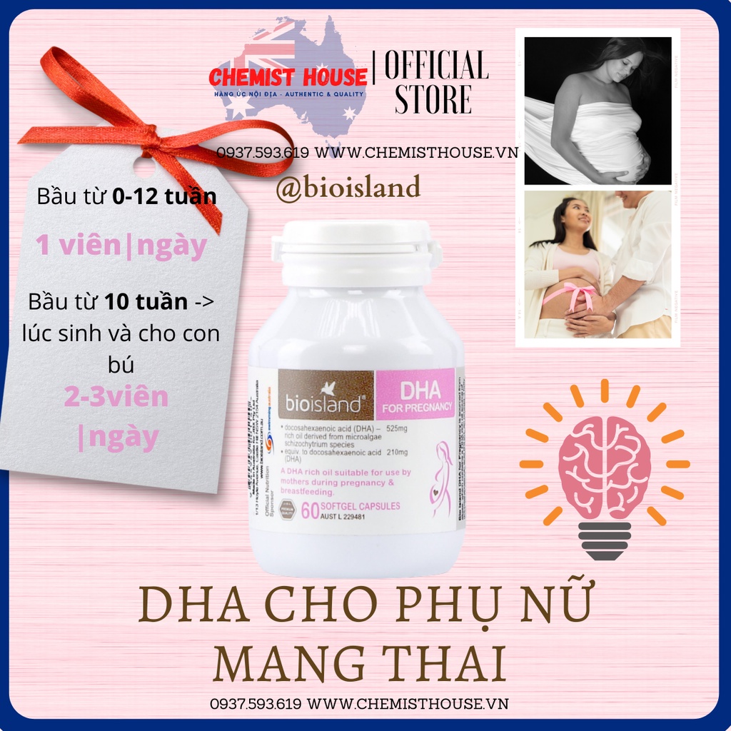 Combo Vitamin cho Mẹ Bầu 4 món (Elevit bầu hồng tổng hợp + DHA Bio Island + Canxi Ostelin + Sắt Blackmores)