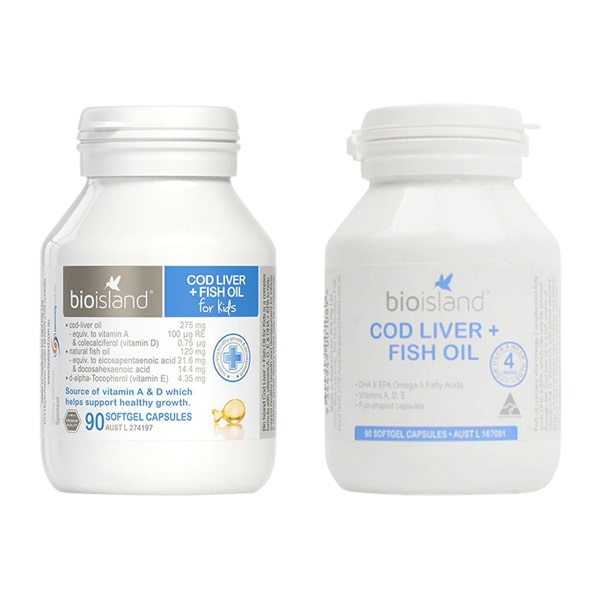 Bio Island Cod Liver + Fish Oil Kids - Dầu gan cá tuyết cho bé 90 viên