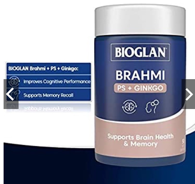 Viên hỗ trợ chức năng não và trí nhớ Bioglan Brahmi + PS + Ginkgo Focus 50 Capsules
