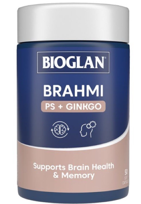 Viên hỗ trợ chức năng não và trí nhớ Bioglan Brahmi + PS + Ginkgo Focus 50 Capsules