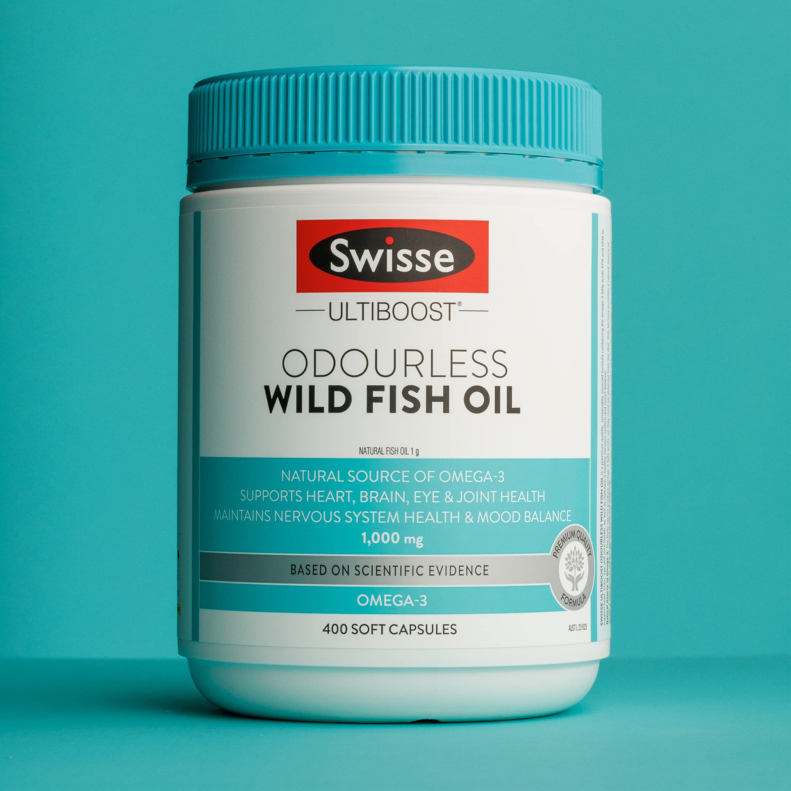 Viên uống dầu cá biển liều cao - Swisse Ultiboost Odourless High Strength Wild Fish Oil 1500mg 400 capsules