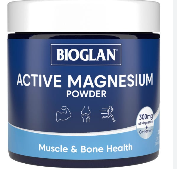 Bột uống bổ sung magie trị đau nhức cơ  Bioglan Active Magnesium Powder 200g