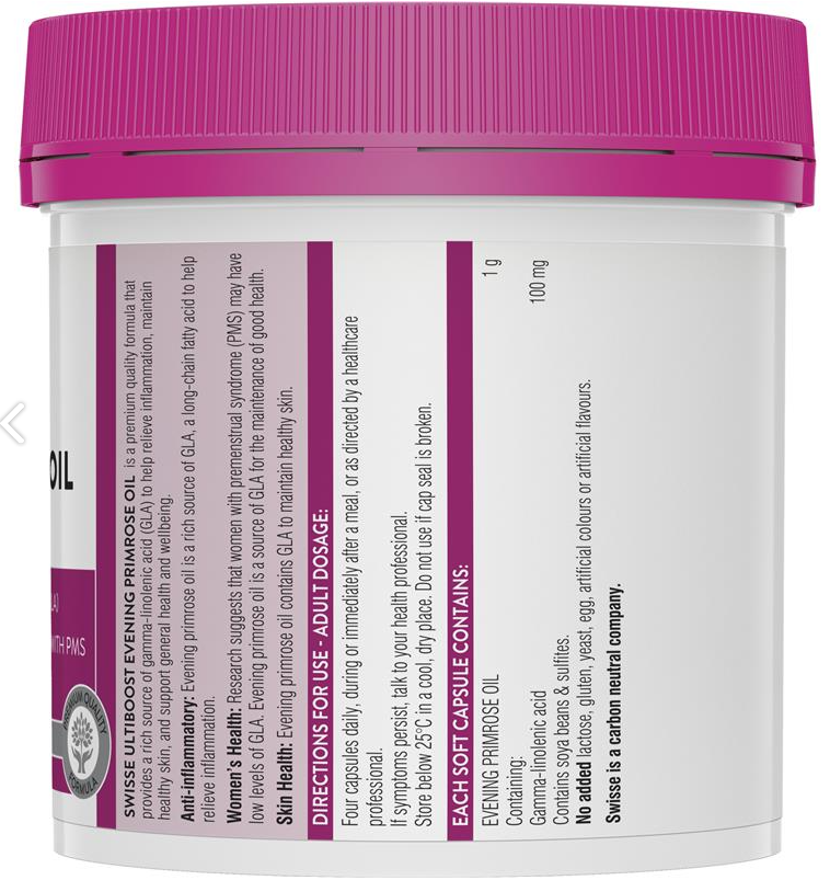 Tinh dầu hoa anh thảo Úc hàng chính hãng Swisse Ultiboost Evening Primrose Oil 200 viên