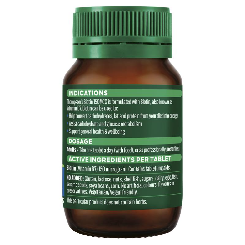 Viên Uống Mọc Tóc - Chống Rụng Tóc - Thompson's Biotin 150mcg 100 Tablets