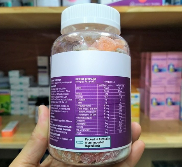 Kẹo cá bổ mắt Úc - Healthy Care Kids Gummy Omega 3 250 viên - phát triển trí não cho trẻ từ 2 tuổi