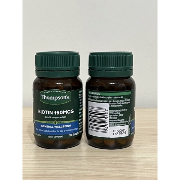 Viên Uống Mọc Tóc - Chống Rụng Tóc - Thompson's Biotin 150mcg 100 Tablets