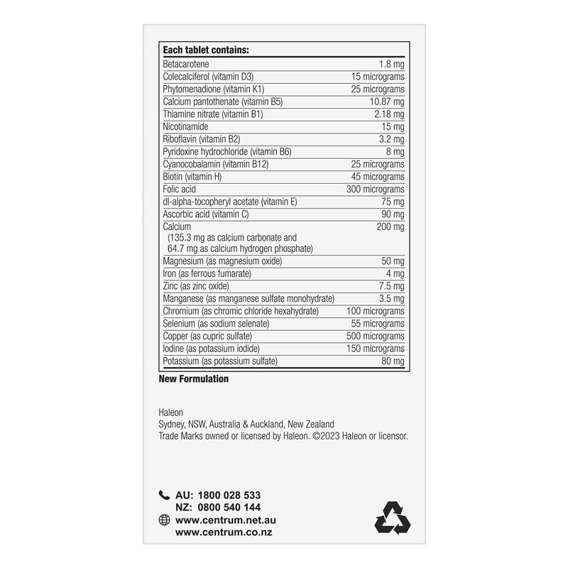 Centrum Advance 50+ - Vitamin Tổng Hợp cho Người trên 50 tuổi 100 viên
