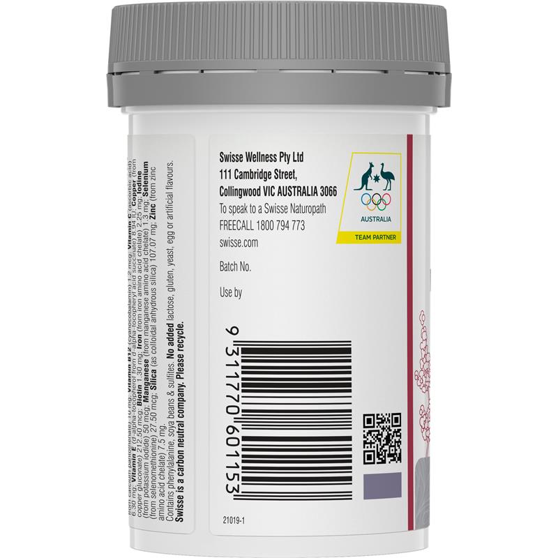 Viên uống dưỡng tóc cho nữ giới - Swisse Hair Nutrition For Women 60 Viên