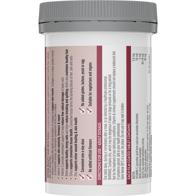 Viên uống hỗ trợ tóc da và móng - Swisse Ultiboost Hair Skin Nails+ 100 Viên