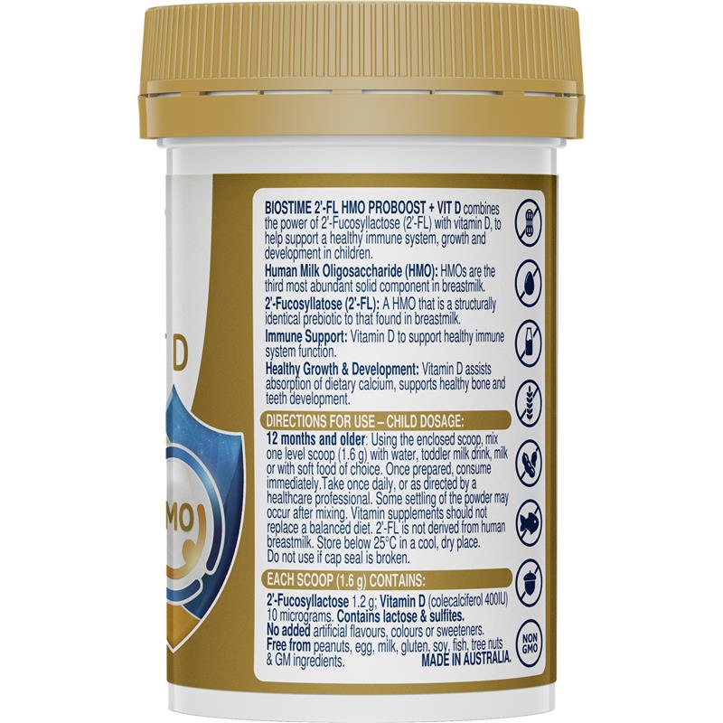 Bột tăng đề kháng cho Bé -Biostime 2'-FL HMO ProBOOST + VIT D 44.8g