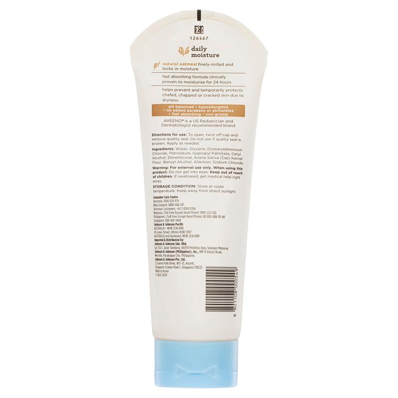 Sữa Dưỡng Ẩm Toàn Thân Hàng Ngày Cho Bé Với Chiết Xuất Yến Mạch, Không Mùi & An Toàn Cho Da Bé 227g - Aveeno Baby Daily Moisture Fragrance Free Lotion 227g