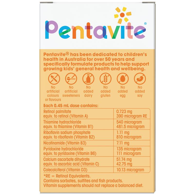 Pentavite Multivitamin Dạng Lỏng Cho Trẻ Sơ Sinh 30ml Hương Vị Nhiệt Đới (MỚI) - Pentavite Multivitamin Liquid For Infants 30ml Tropical Flavour NEW