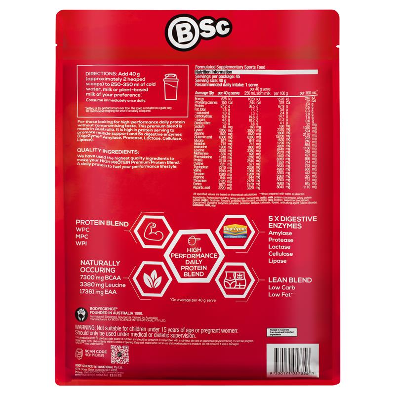 BSc Cao Protein Vanilla/Chocolate 1,8kg - BSc High Protein Vanilla/Chocolate 1.8kg