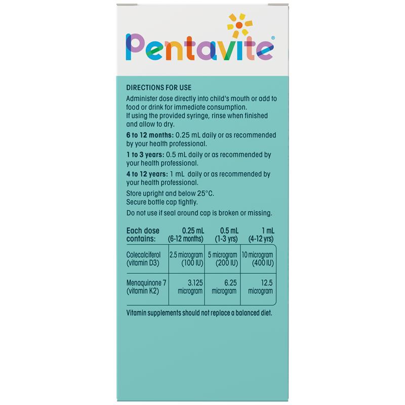 Pentavite Bổ Sung Vitamin D3 Và K2 Cho Bé Dạng Lỏng Pentavite Vitamin D3 + K2 Kids Liquid 30ml - Pentavite Vitamin D3 & K2 Kids Liquid 30ml