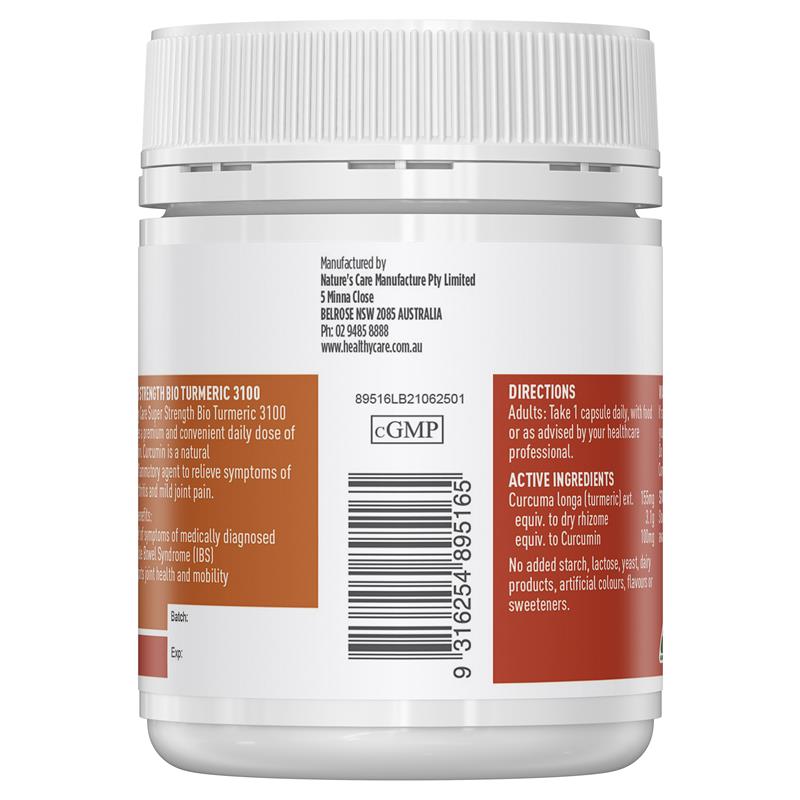 Healthy Care Super Strength Bio Nghệ 3100mg 100 Viên - Healthy Care Super Strength Bio Turmeric 3100mg 100 Capsules