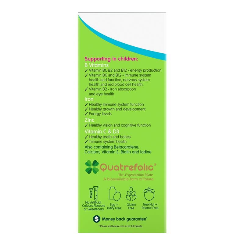 Thực Phẩm Bảo Vệ Sức Khỏe Và Bổ Sung Vitamin Và Khoáng Chất - Brauer Kids Liquid Multivitamin with Iron 200ml