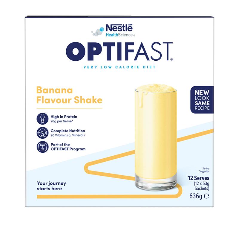 Optifast VLCD Shake Chocolate, Vanilla, Banana, Strawberry Ít Calo & Cung Cấp Chất Dinh Dưỡng Cần Thiết Để Giảm Cân An Toàn & Hiệu Quả - Optifast VLCD Shake Chocolate, Vanilla, Banana, Strawberry 18 x 53g