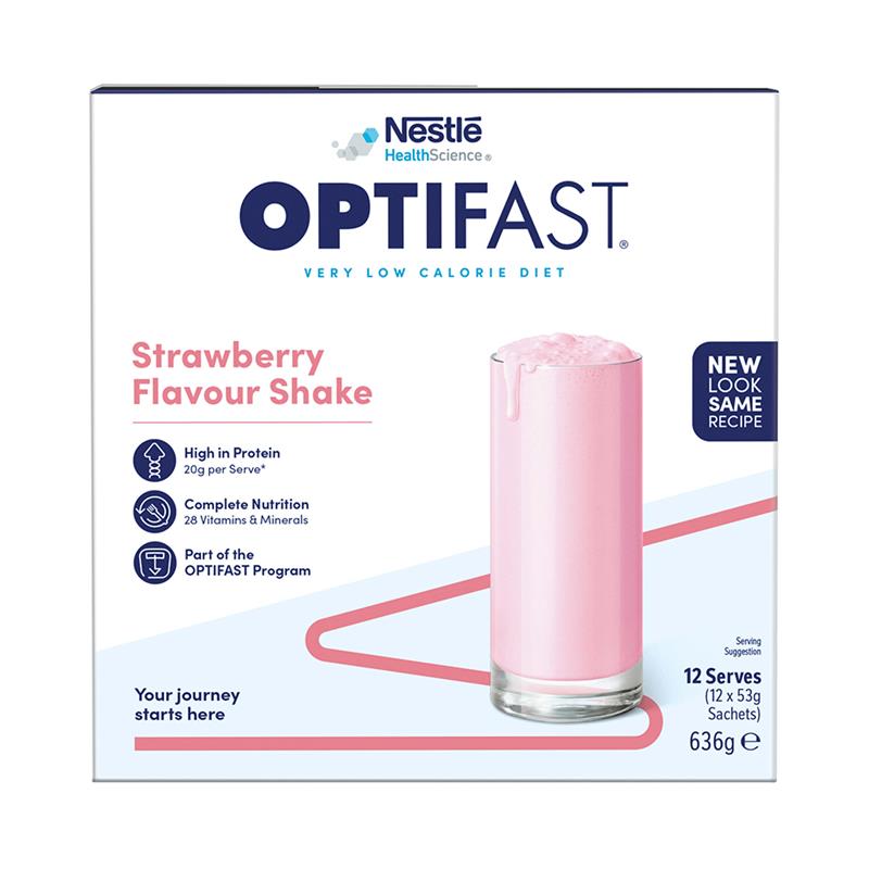 Optifast VLCD Shake Chocolate, Vanilla, Banana, Strawberry Ít Calo & Cung Cấp Chất Dinh Dưỡng Cần Thiết Để Giảm Cân An Toàn & Hiệu Quả - Optifast VLCD Shake Chocolate, Vanilla, Banana, Strawberry 18 x 53g
