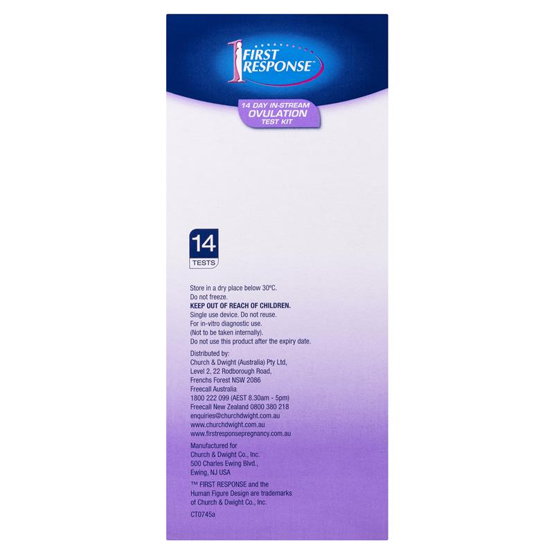 Bộ Dụng Cụ Test Canh Rụng Trứng First Response 14 Gói Trong Vòng 14 Ngày Tăng Cơ Hội Mang Thai - First Response 14 Day In Stream Ovulation Test Kit 14 Pack