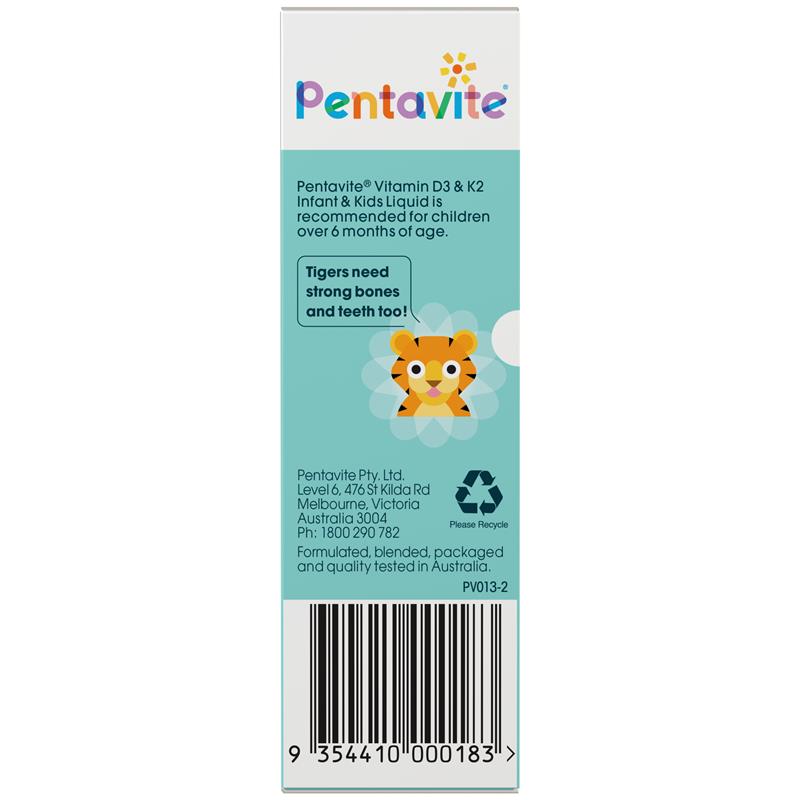 Pentavite Bổ Sung Vitamin D3 Và K2 Cho Bé Dạng Lỏng Pentavite Vitamin D3 + K2 Kids Liquid 30ml - Pentavite Vitamin D3 & K2 Kids Liquid 30ml