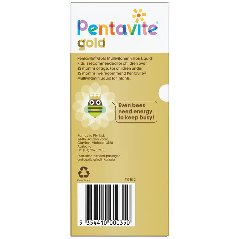 Pentavite Multivitamin + Iron Liquid Vitamin tổng hợp và sắt dạng nước cho bé từ 1-12 tuổi For Kids 200ml