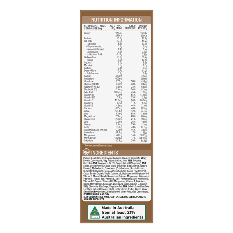 Sô Cô La OptiSlim VLCD Bar Choc Fudge Hỗ Trợ Dinh Dưỡng Thay Thế Bữa Ăn 5 góix60g - OptiSlim VLCD Bar Choc Fudge 5